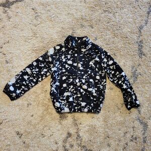 Athletic Works black/white spotted fleece pullover
